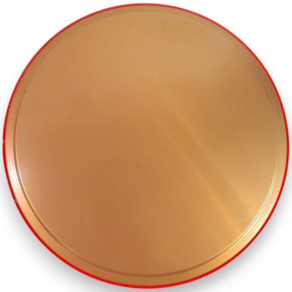 Vintage Set of 3 Christmas Tin Trays Atlantic Can Co Style Round Serving MCM - Picture 6 of 16